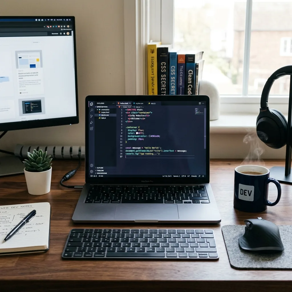 Web Development Code on Screen